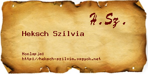 Heksch Szilvia névjegykártya